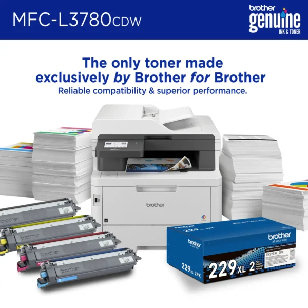 Brother - MFC-L3780CDW Wireless Digital Color All-in-One Printer with Laser Quality Output and Refresh Subscription Eligibility - White - Image 2