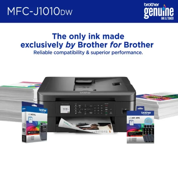 Brother - MFC-J1010DW Wireless Color All-in-One Refresh Subscription Eligible Inkjet Printer - Black - Image 4